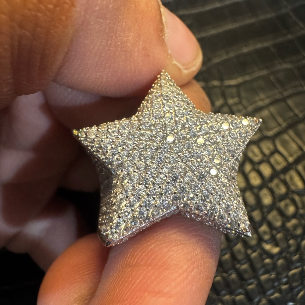 Star Ring in White Gold Vermeil